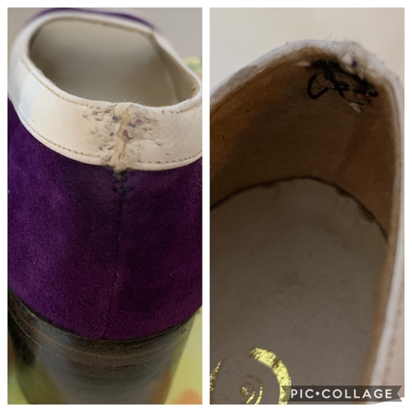 Golo Open Toe Purple Suede Chunky Heel Shoe 8-1/2B - Picture 5 of 9